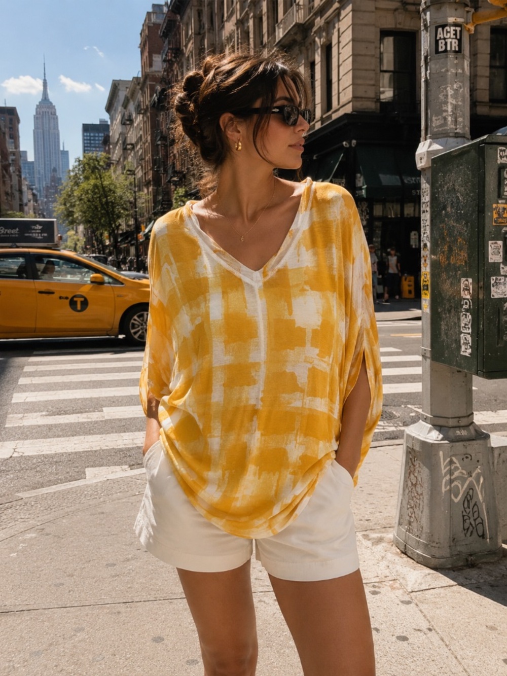 PierAntonioGaspari Yellow and White Flowy Light Shirt